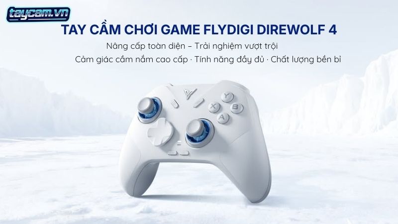Thiết kế tay cầm Flydigi Direwolf 4 gọn nhẹ bám tay phù hợp chơi game PC lâu