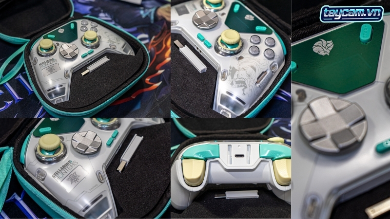 Thiết kế tay cầm Honkai Star Rail Apex 4 với nút ABXY cơ học và joystick hợp kim