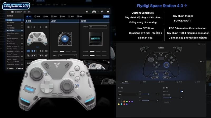 Phần mềm Flydigi Space Station tùy chỉnh tay cầm Apex Series