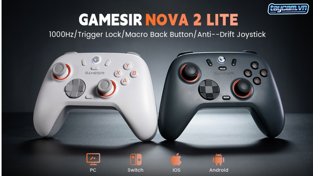 GameSir Nova Lite 2 White kết nối và sử dụng trên PC và Nintendo Switch