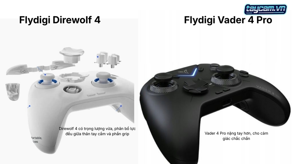 thiet ke va ergonomics direwolf 4 vader 4 pro