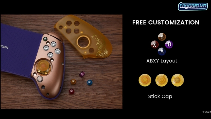 GameSir G8 Plus cho phép thay đổi layout nút ABXY và stick cap