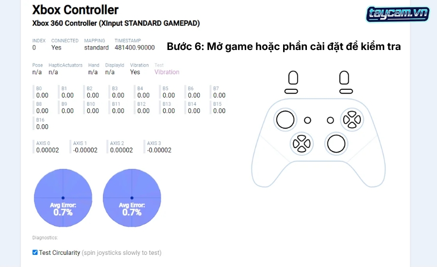 buoc 6 mo game hoac phan cai dat kiem tra