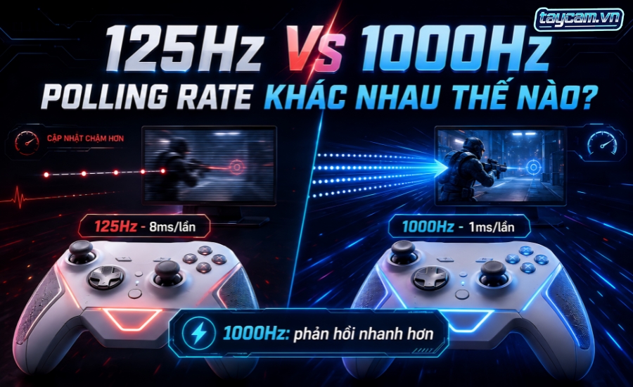 So sánh Polling rate 125Hz và 1000Hz