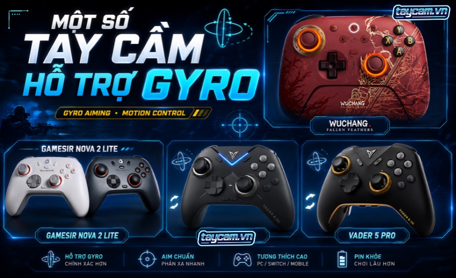 Một Số Tay Cầm Có Hỗ Trợ Gyro