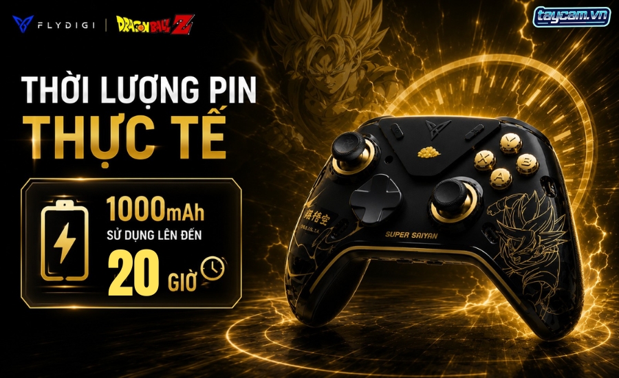 Thời lượng được công bố có thể lên đến 20 giờ sử dụng, tùy vào chế độ kết nối, mức rung, độ sáng RGB và cách chơi của mỗi người.